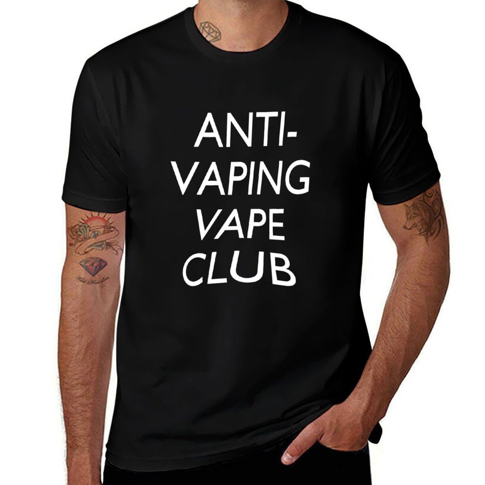 Quick Vape - T-shirt Anti-Vaping Vape Club, sportif, décontracté,